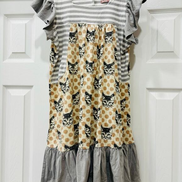Jelly The Pug Addy Kitty Knit Dress 100% Cotton Size 12 - Picture 1 of 5